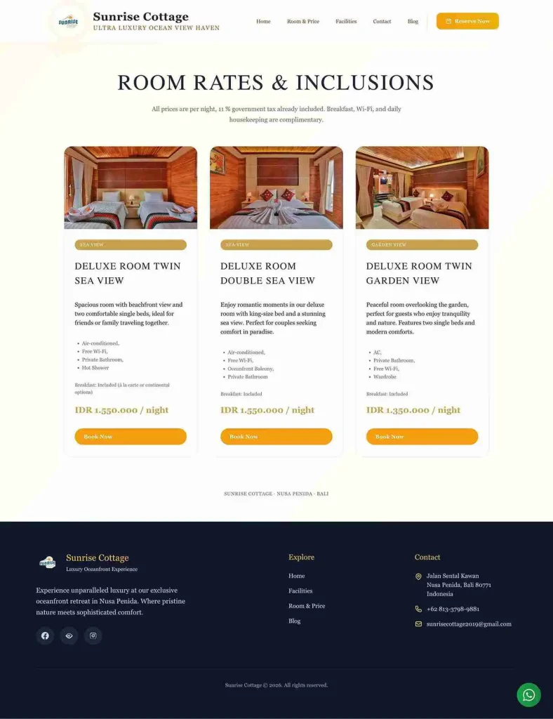 Sunrise Cottage Penida | Villa Website